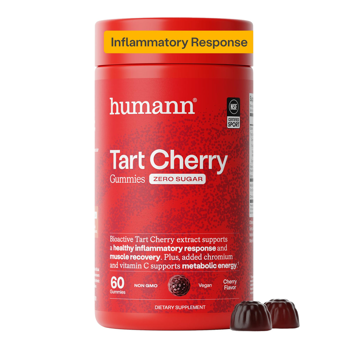 Gummy HumanN à la cerise acide, vue avant avec emballage