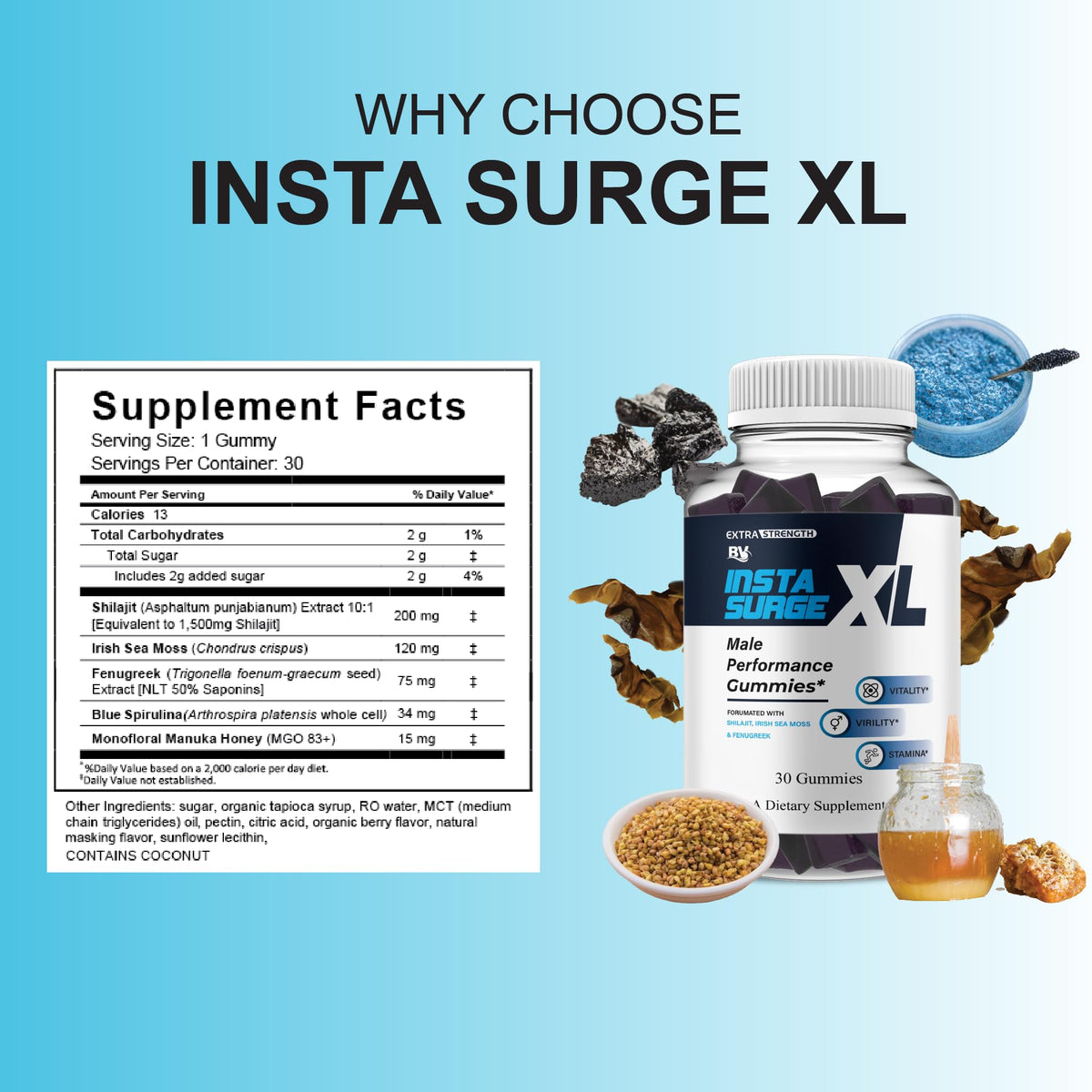 Gummy Insta Surge XL bleu avec texture douce