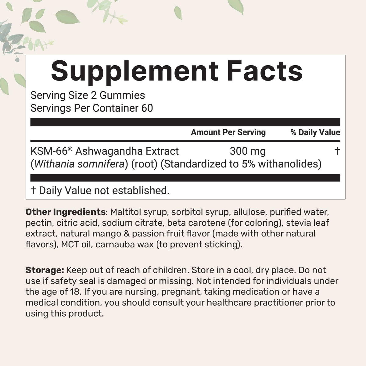 Gummy KSM-66 Ashwagandha Micro Ingredients en gros plan