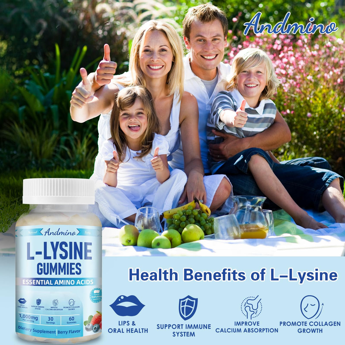 Gummy L-Lysine andmino avec texture pectine