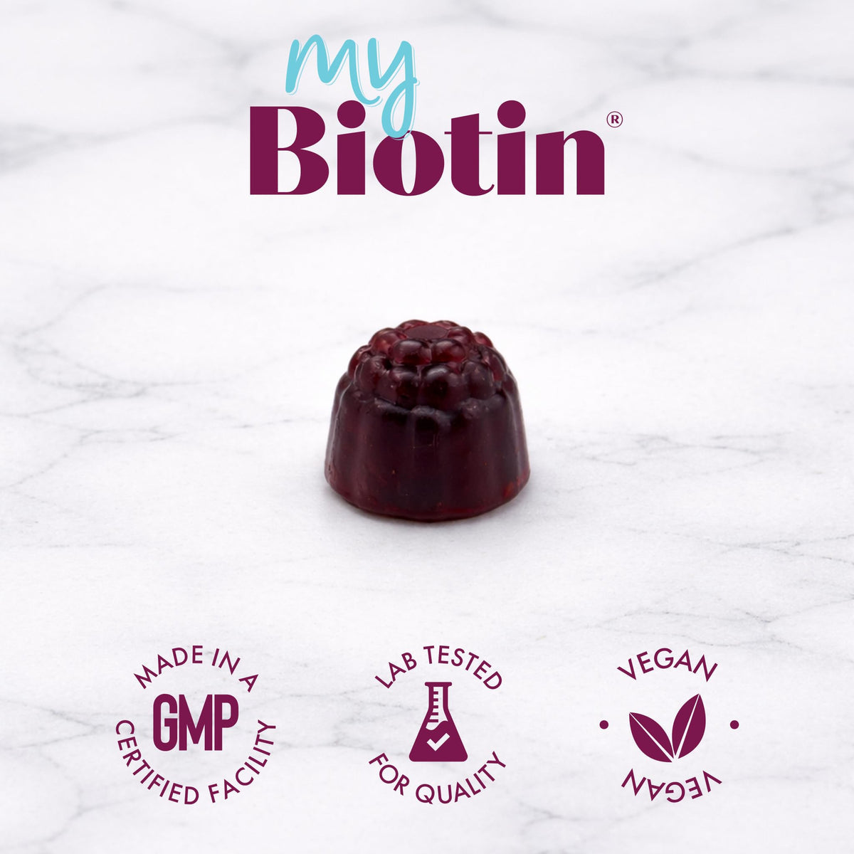 Gummy MyBiotin ProClinical mettant en avant la texture douce