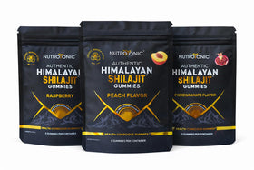 Gummy NutroTonic au Shilajit saveur framboise sur une table