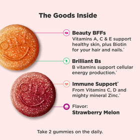 Gummy OLLY Multi pour Filles Adolescentes goût fraise et pastèque