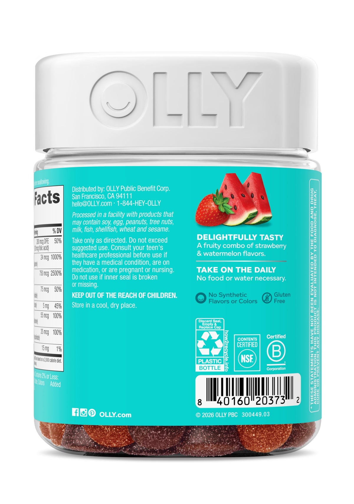 Gummy OLLY Multi pour Filles Adolescentes sur une table