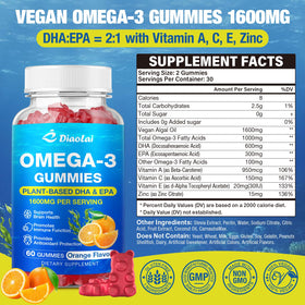 Gummy Omega-3 DIAOLAI en forme de fruit avec un goût d'orange