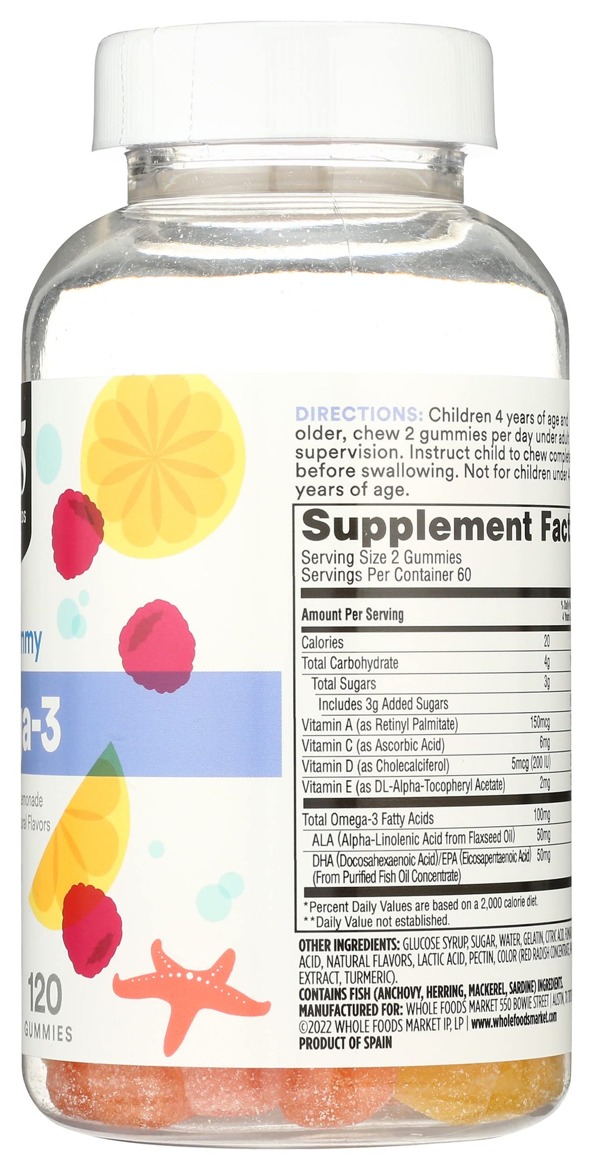 Gummy Omega-3 pour enfants 365, gros plan sur un gummy