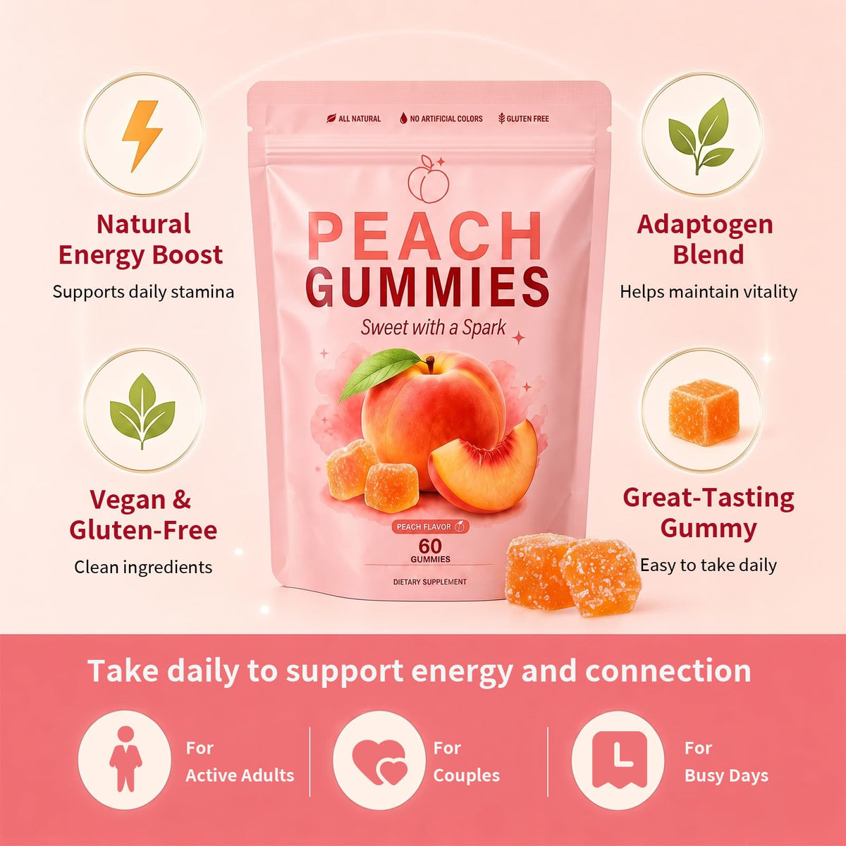 Gummy Pêche Épicée HAYTHMDC dans un environnement de bureau