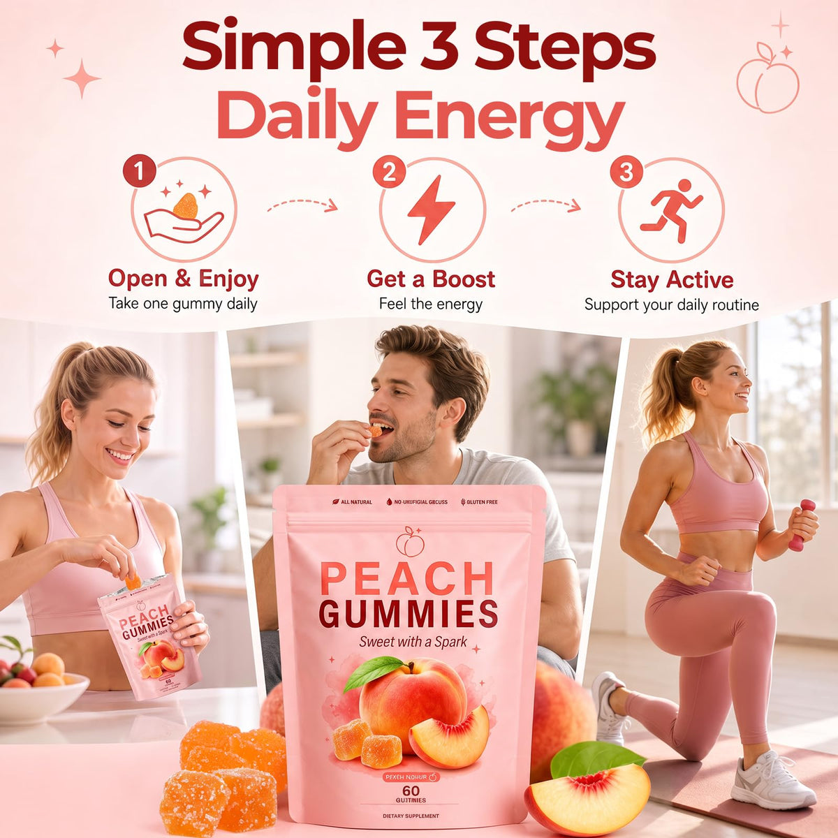 Gummy Pêche Épicée HAYTHMDC dans un sac de sport