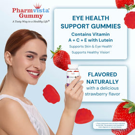 Gummy Pharmvista avec ingrédients non OGM sur la table