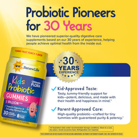 Gummy probiotiques Renew Life à côté d'autres suppléments