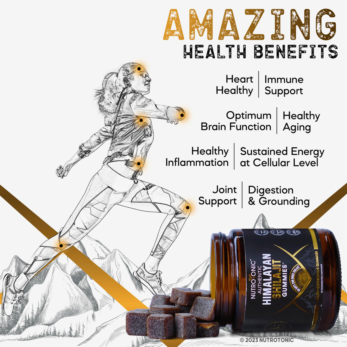 Gummy Shilajit NutroTonic sur fond blanc