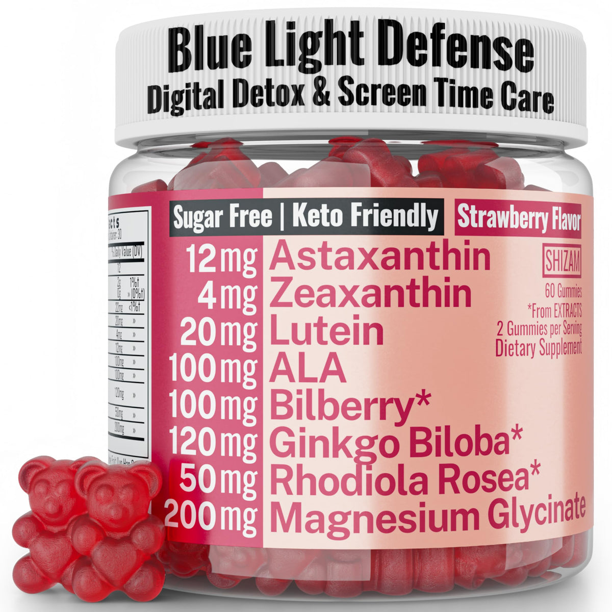 Gummy SHIZAM pour les yeux et le cerveau, boîte de 222 g