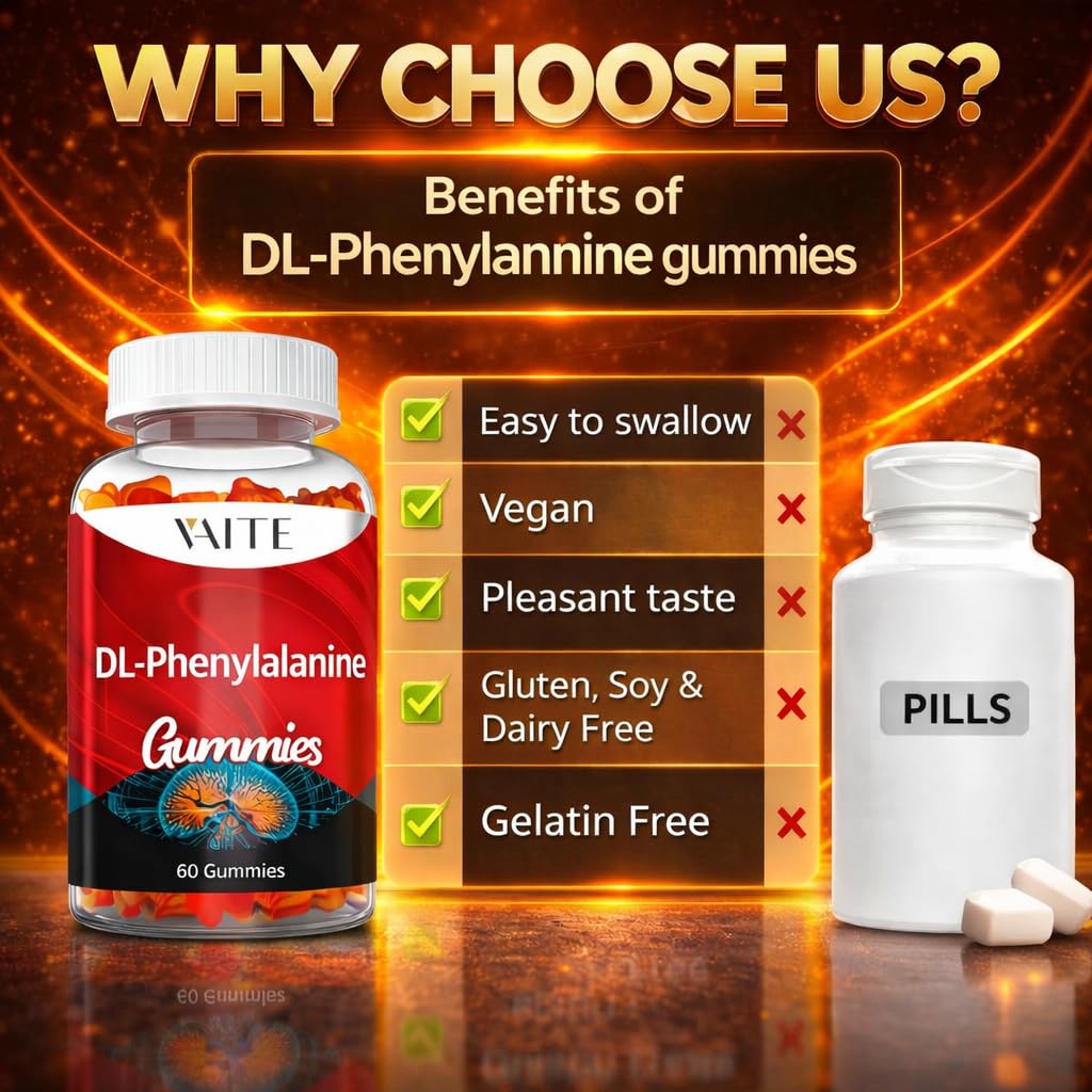 Gummy VAITE DLPA 1000mg en arrière-plan naturel