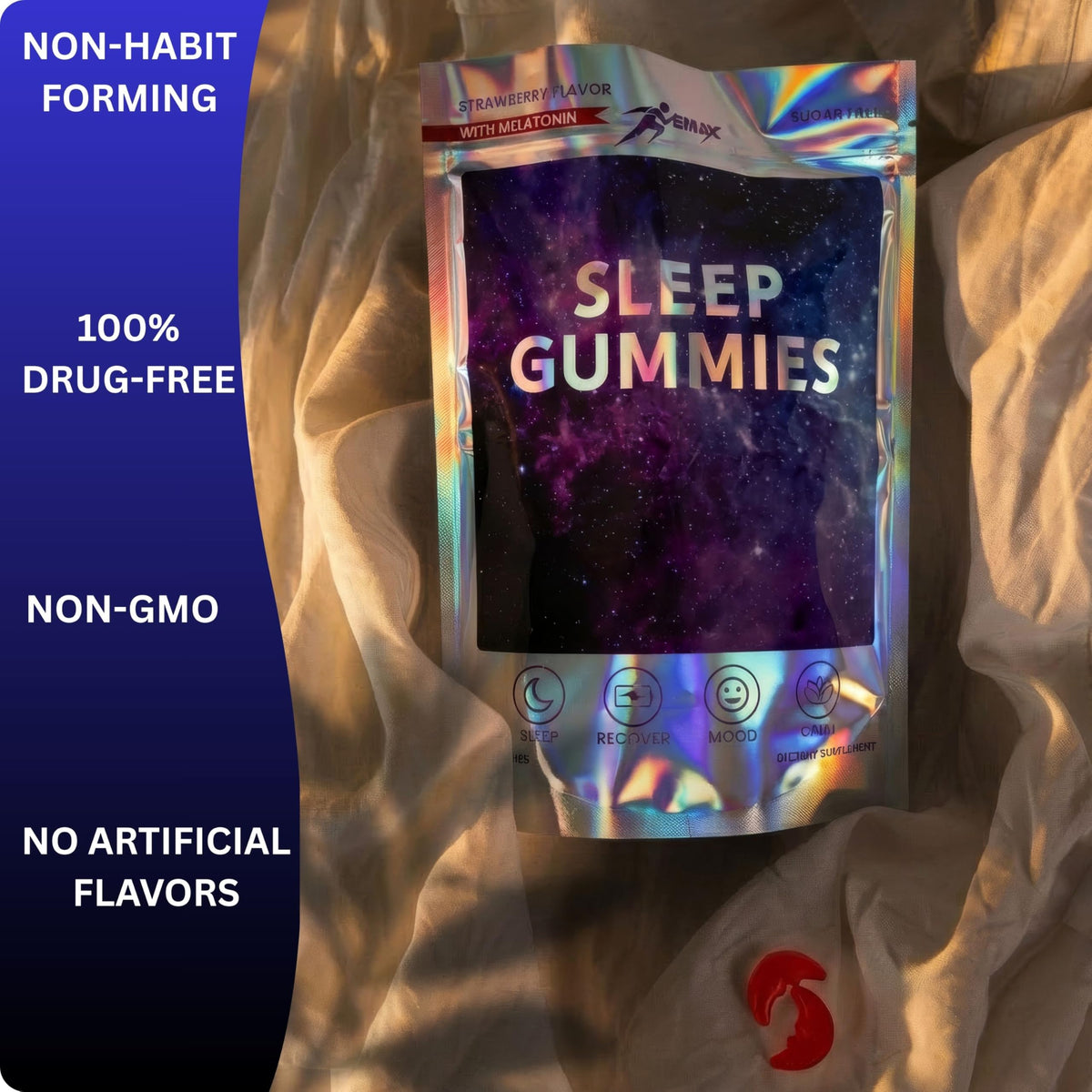 Gummy Vemax à la mélatonine en milieu naturel