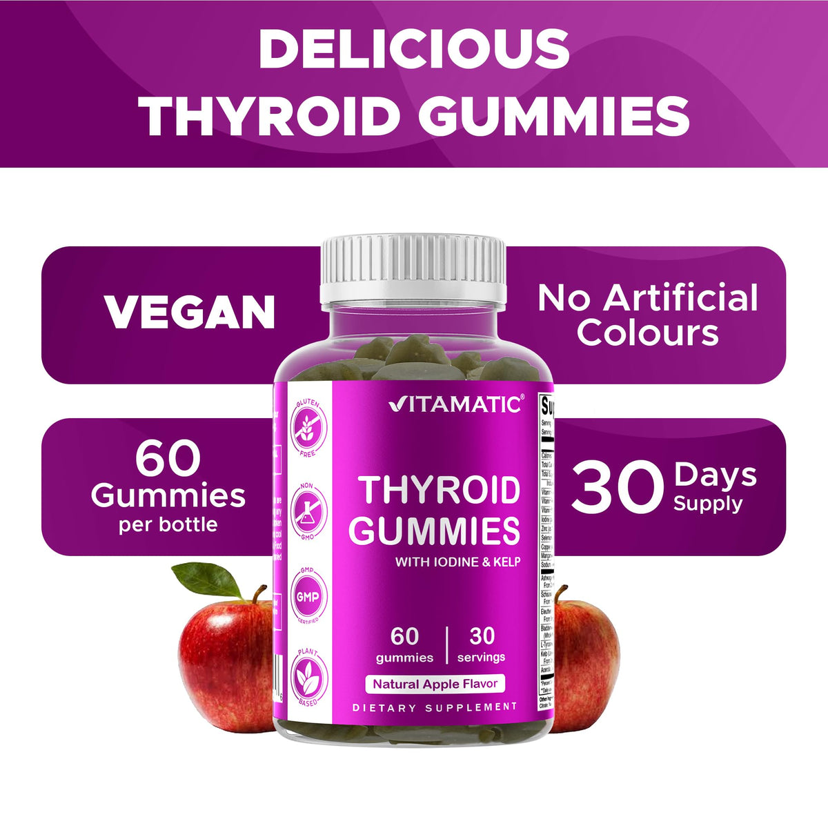Gummy Vitamatic avec un goût de pomme en gros plan
