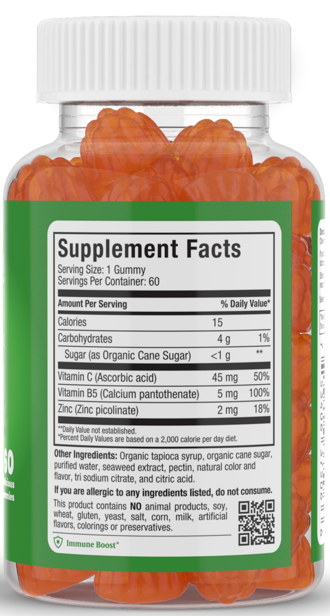 Gummy Vitamine C avec Zinc de Maxi Health, forme de fruit