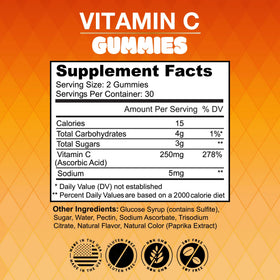 Gummy Vitamine C NEW AGE orange sur un fond neutre