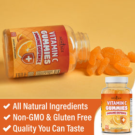 Gummy Vitamine C NEW AGE sur une table avec d'autres compléments