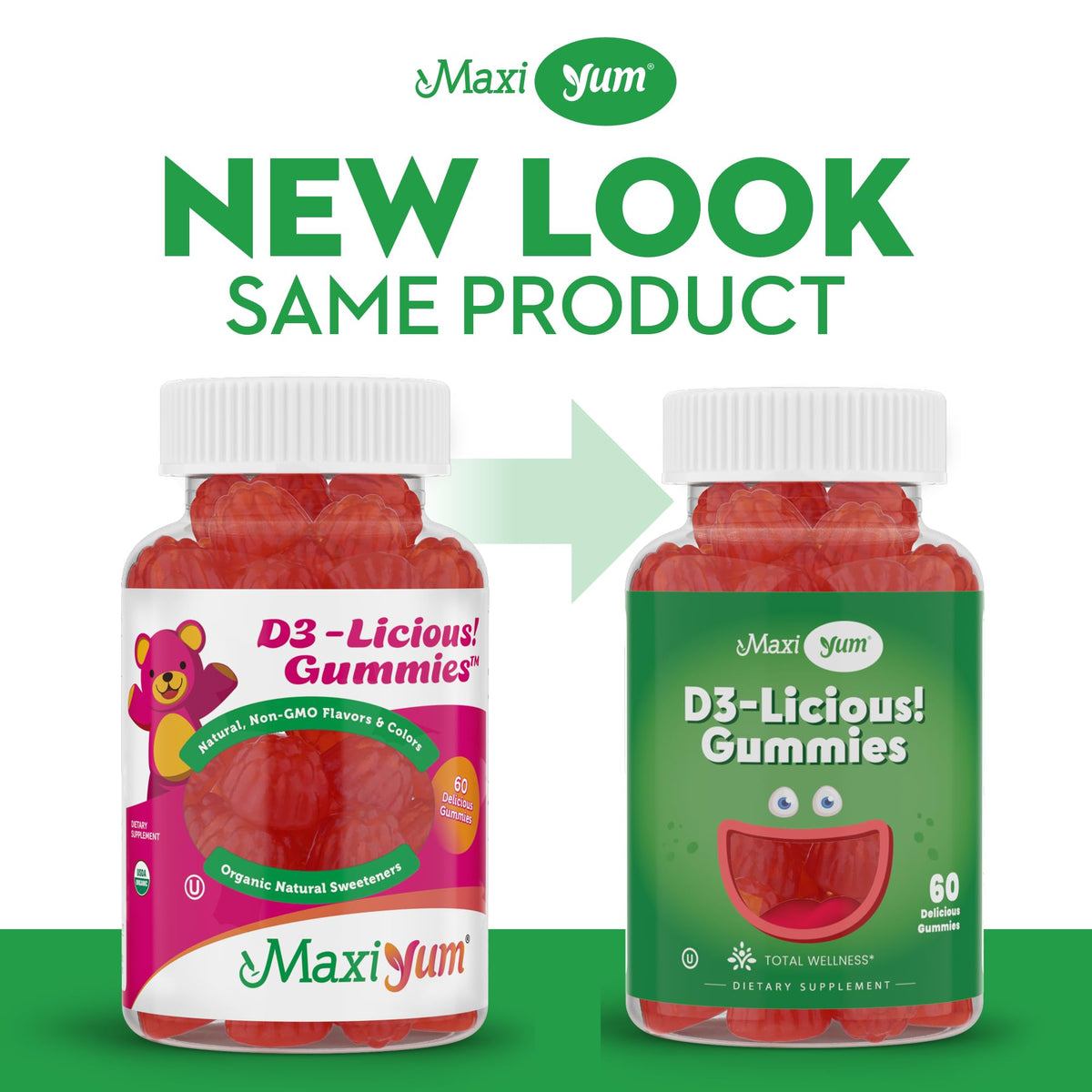 Gummy Vitamine D3 Maxi Health cerise, vue de près
