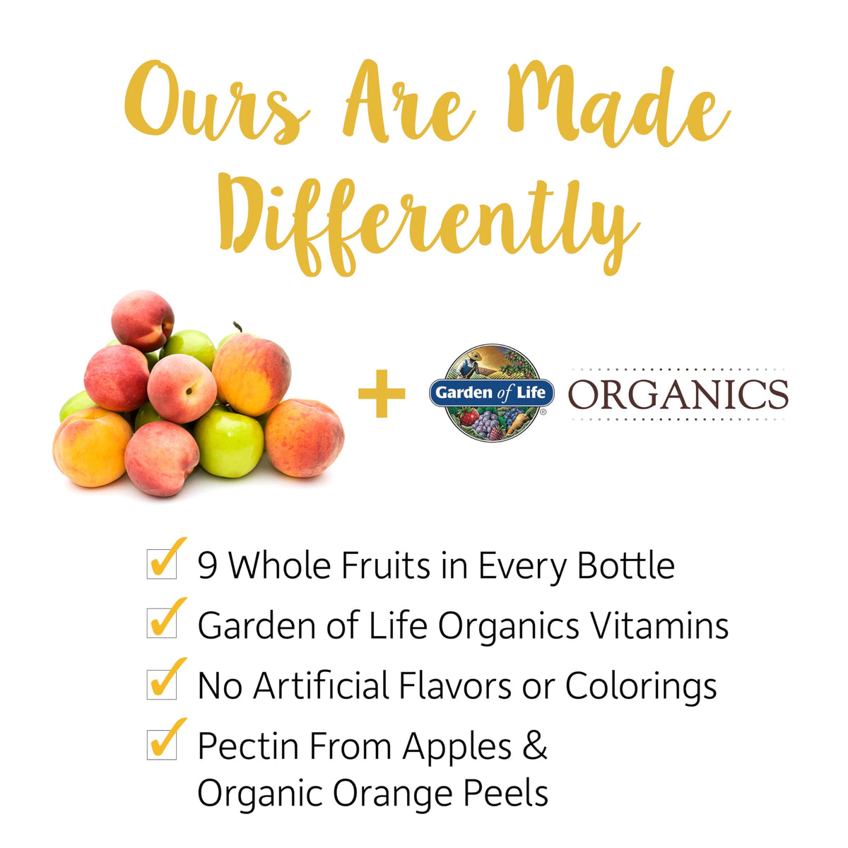 Gummy Vitamins pour Hommes Garden of Life, gummies en forme de fruits