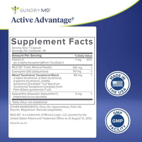Gundry MD Active Advantage Astaxanthin et CoQ10 emballage