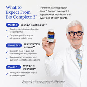 Gundry MD Bio Complete 3 capsules sur une surface blanche