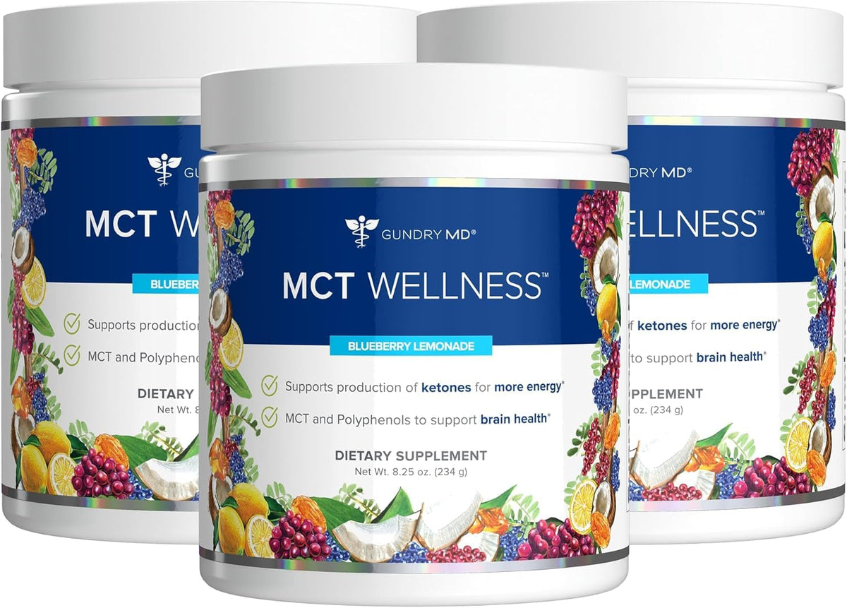 Gundry MD MCT Wellness Powder 90 jours, goût citron myrtille, vue avant