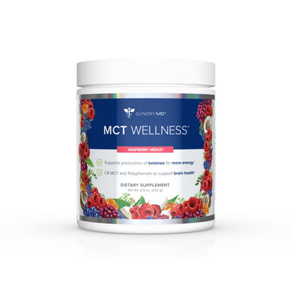 Gundry MD MCT Wellness Powder Framboise vue avant du contenant