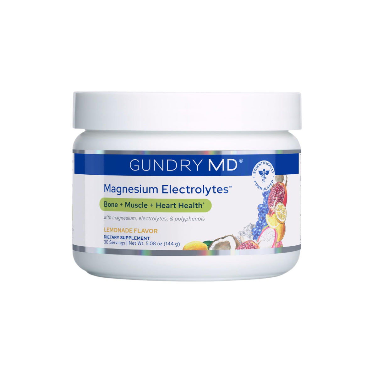 Gundry MD Poudre d'Électrolytes au Magnésium Saveur Citronnade, vue de face