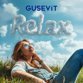 Gusevit Gummies d'Ashwagandha 1 500 mg gummies cerise sur une cuillère