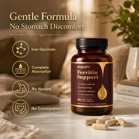 GUSUPY Complément Alimentaire Ferritine Femme, capsules faciles à avaler