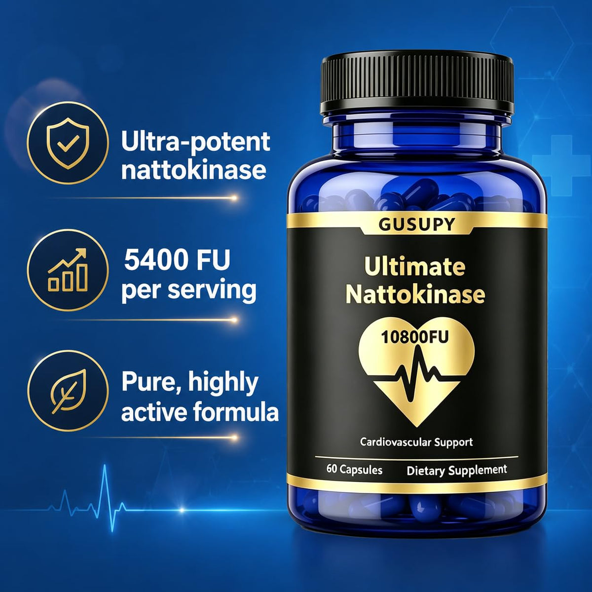 GUSUPY Nattokinase étiquette du produit