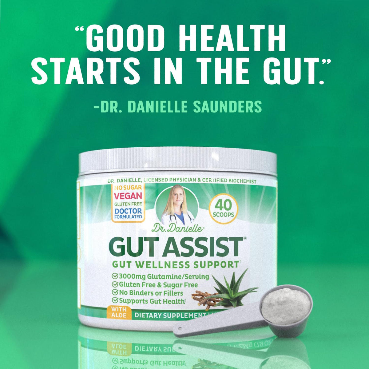 Gut Assist de Doctor Danielle, poudre dans une cuillère