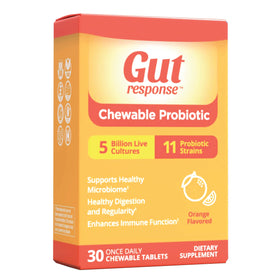 Gut Response Probiotique à Mâcher 30 comprimés orange face avant
