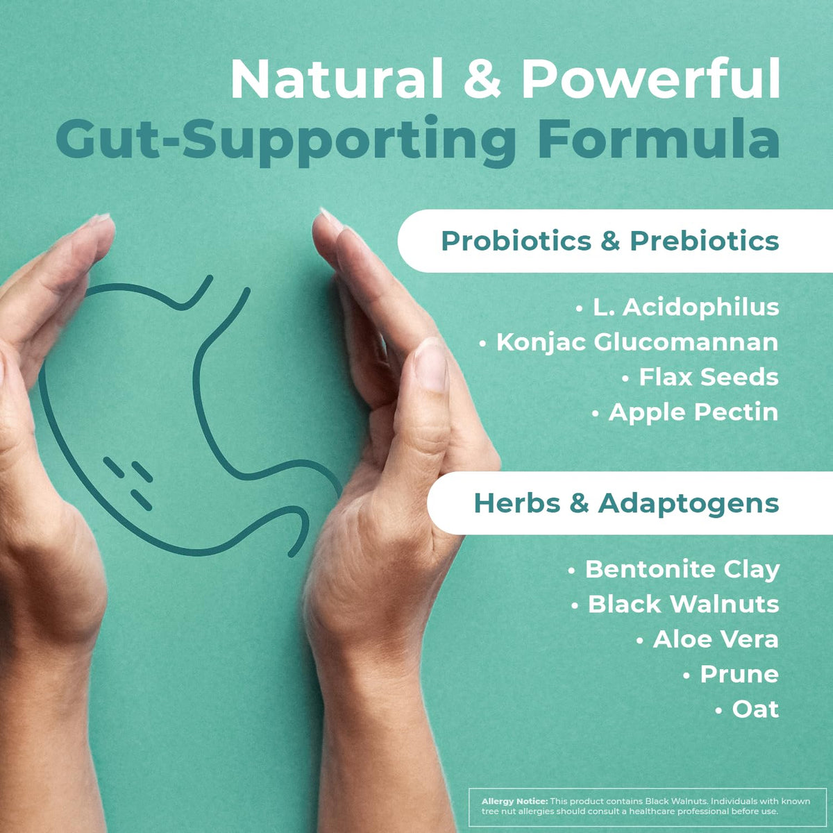 GutOptim capsules pré et probiotiques 60 Ct ouvertes avec capsules visibles