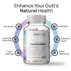 GuttButt complément alimentaire en fibres 120 capsules avec étiquette