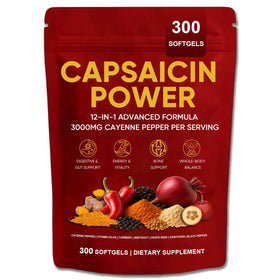 GXSAE Capsaicin Power flacon de 300 gélules de poivre de Cayenne