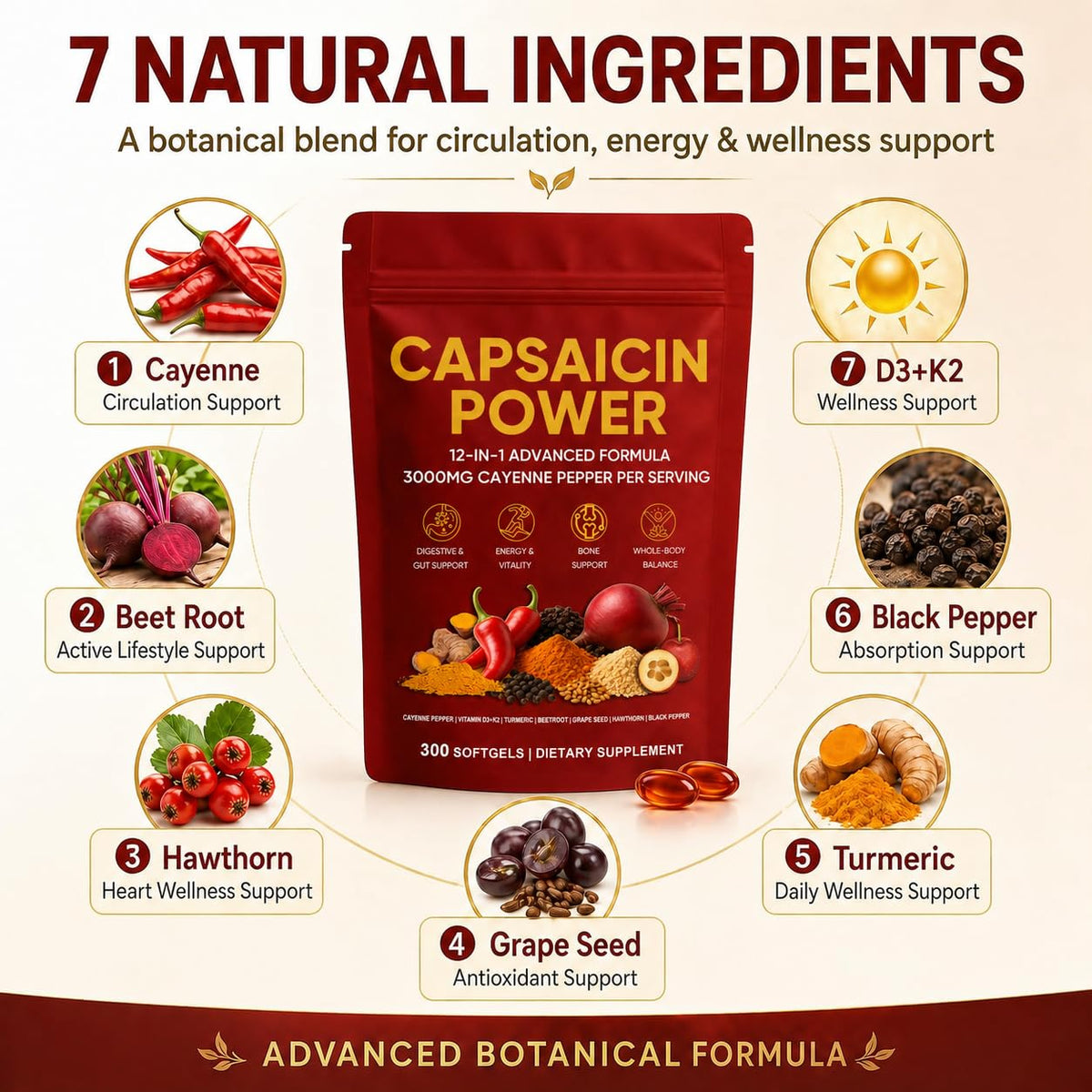 GXSAE Capsaicin Power flacon ouvert avec gélules visibles