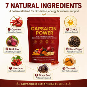 GXSAE Capsaicin Power flacon ouvert avec gélules visibles