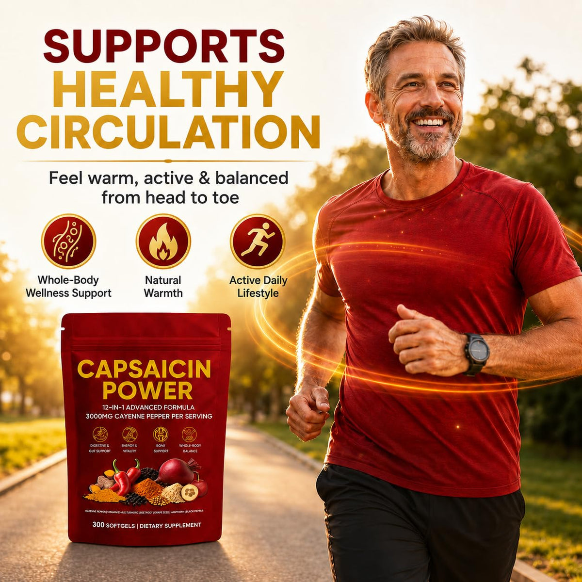 GXSAE Capsaicin Power gélules de poivre de Cayenne sur fond blanc