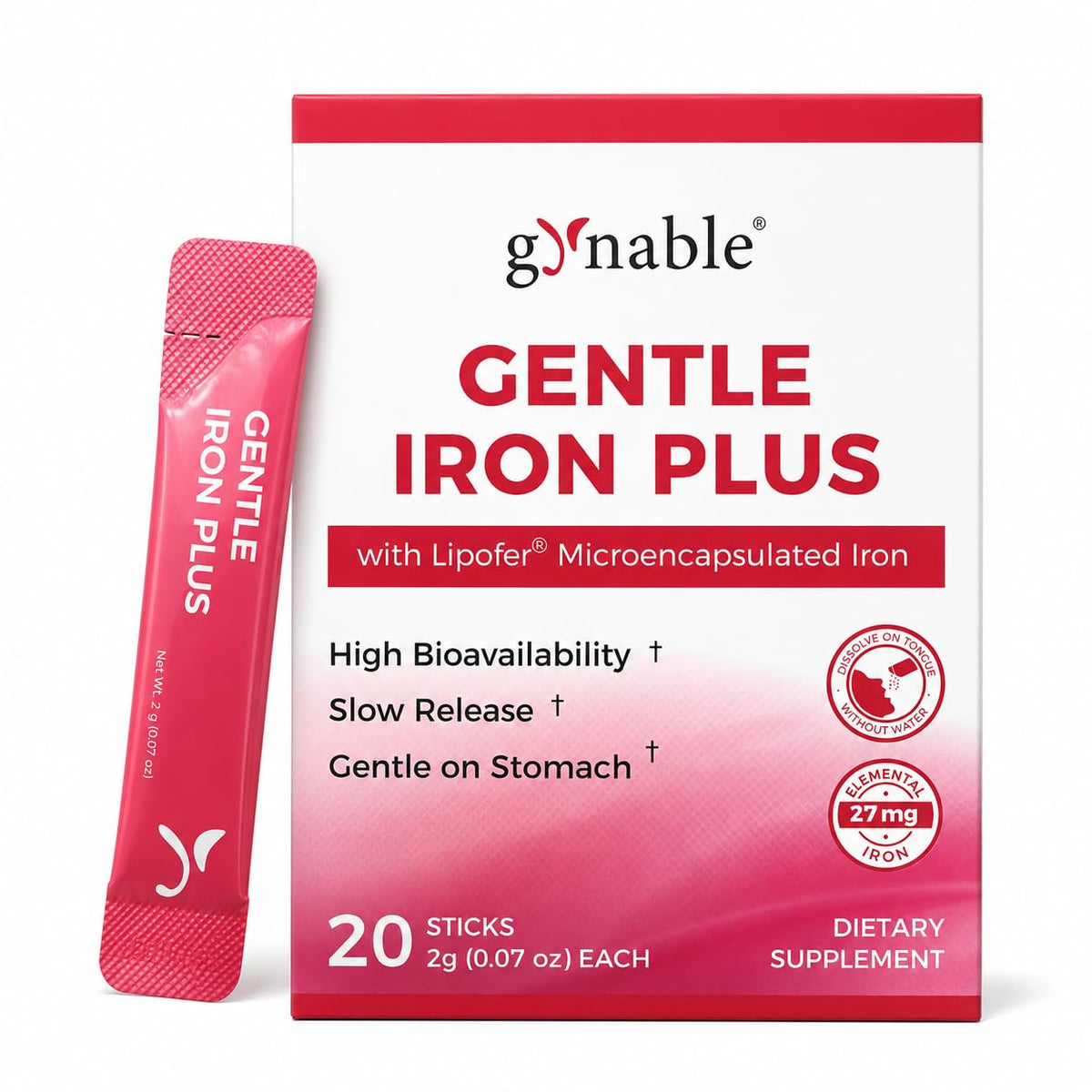 Gynable complément alimentaire fer vegan 27mg stick orange