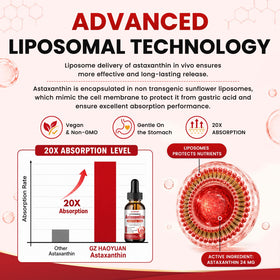 GZ HAOYUAN Astaxanthin Liposomal 24mg 2oz avec cuillère