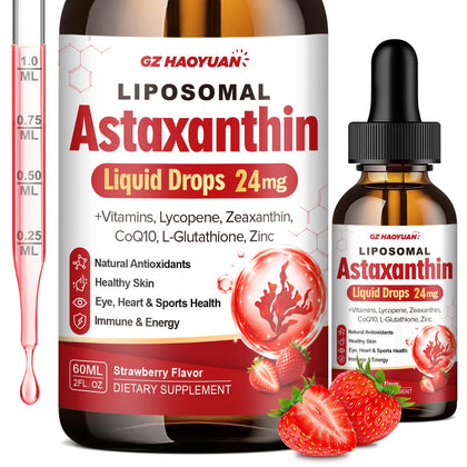 GZ HAOYUAN Astaxanthin Liposomal 24mg 2oz flacon avant