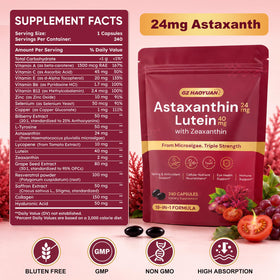 GZ HAOYUAN Astaxanthine 240 capsules avec ambiance zen