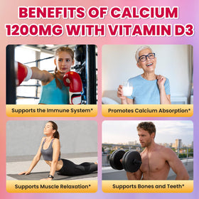 GZ HAOYUAN Calcium Citrate Gummies 1200mg à côté d'une poignée de gummies