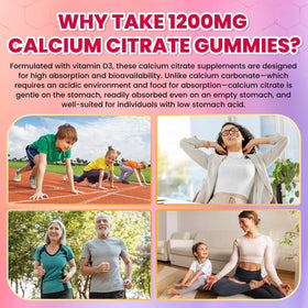 GZ HAOYUAN Calcium Citrate Gummies 1200mg avec une cuillère doseuse