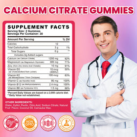 GZ HAOYUAN Calcium Citrate Gummies 1200mg vue arrière de l'emballage