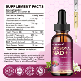GZ HAOYUAN Complément Alimentaire NAD+ 1200mg Liquide bouteille ouverte