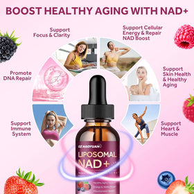 GZ HAOYUAN Complément Alimentaire NAD+ 1200mg Liquide sur une table