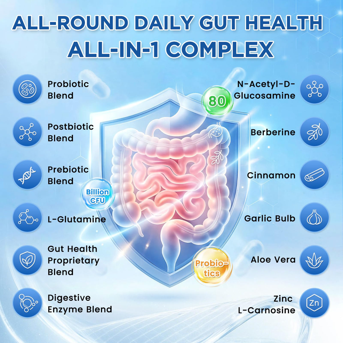 GZ HAOYUAN Complément Alimentaire Santé Intestinale avec des ingrédients naturels